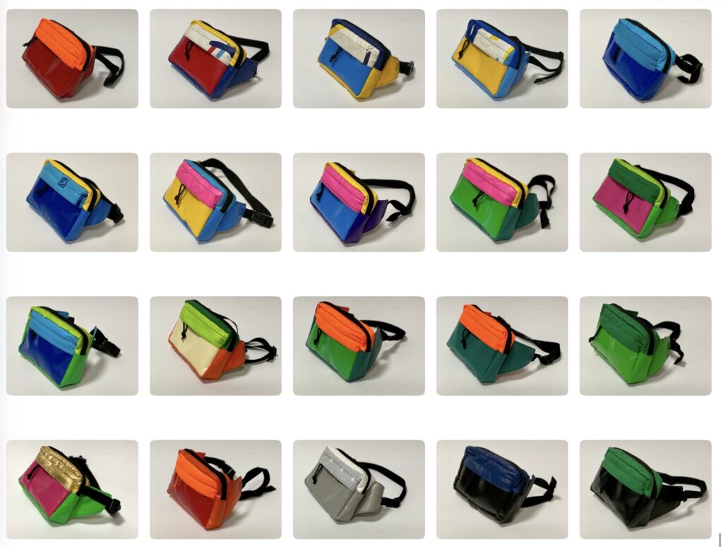 Montage of colourful bumbags